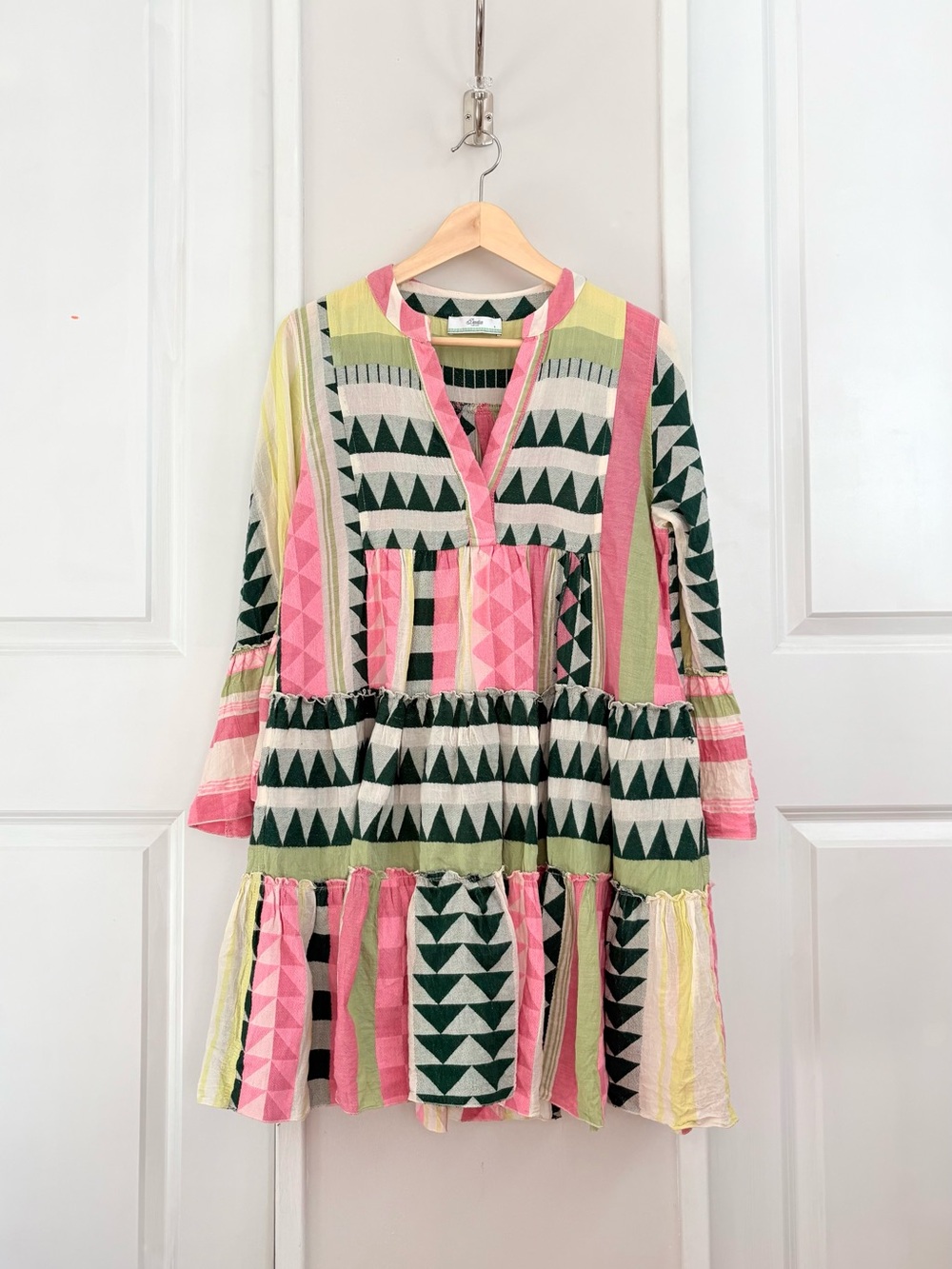 Devotion Twins Tiered Cotton Dress | Made in Greece | Size S